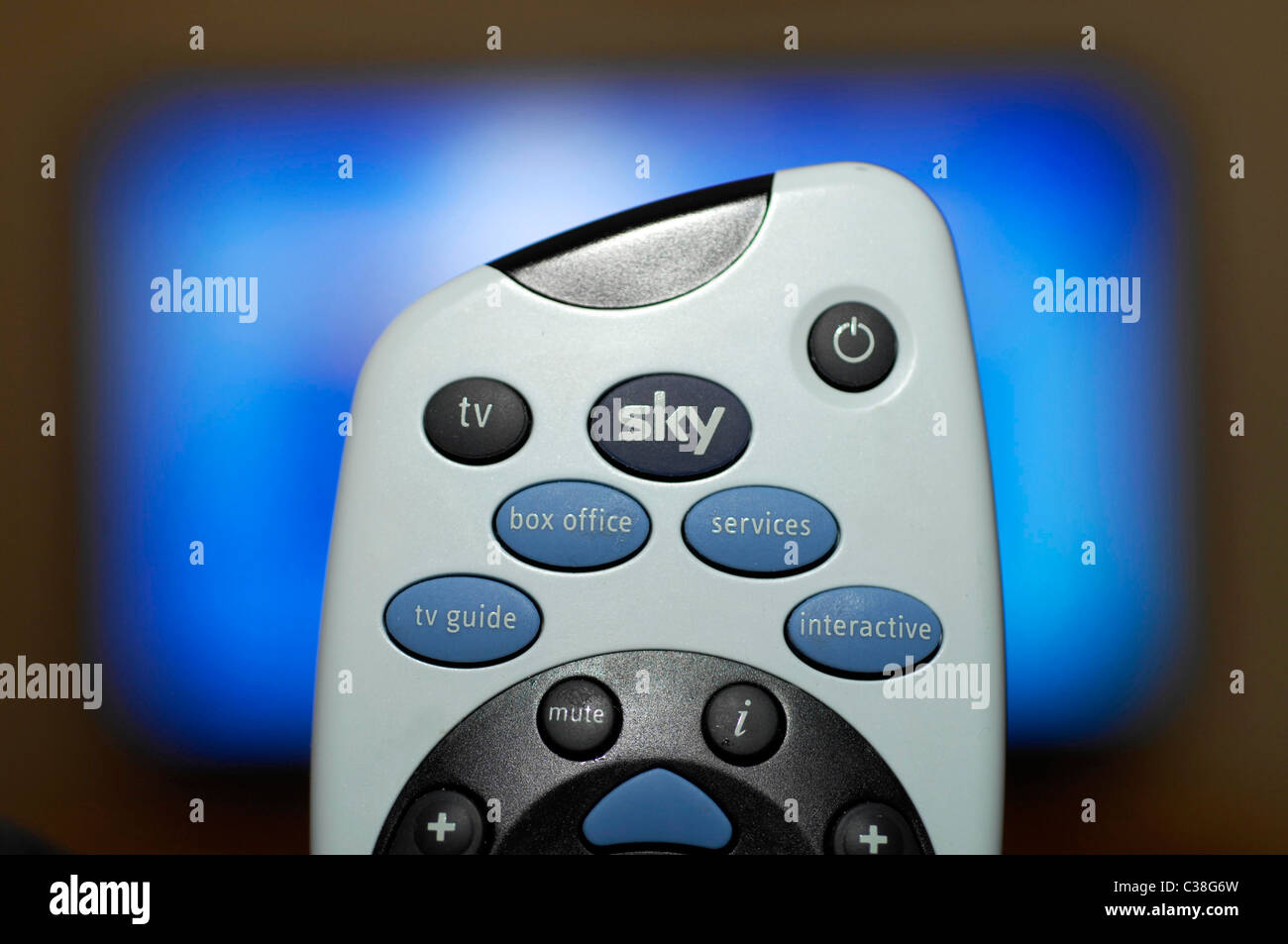 Illustrative image of Sky's television services. Stock Photo