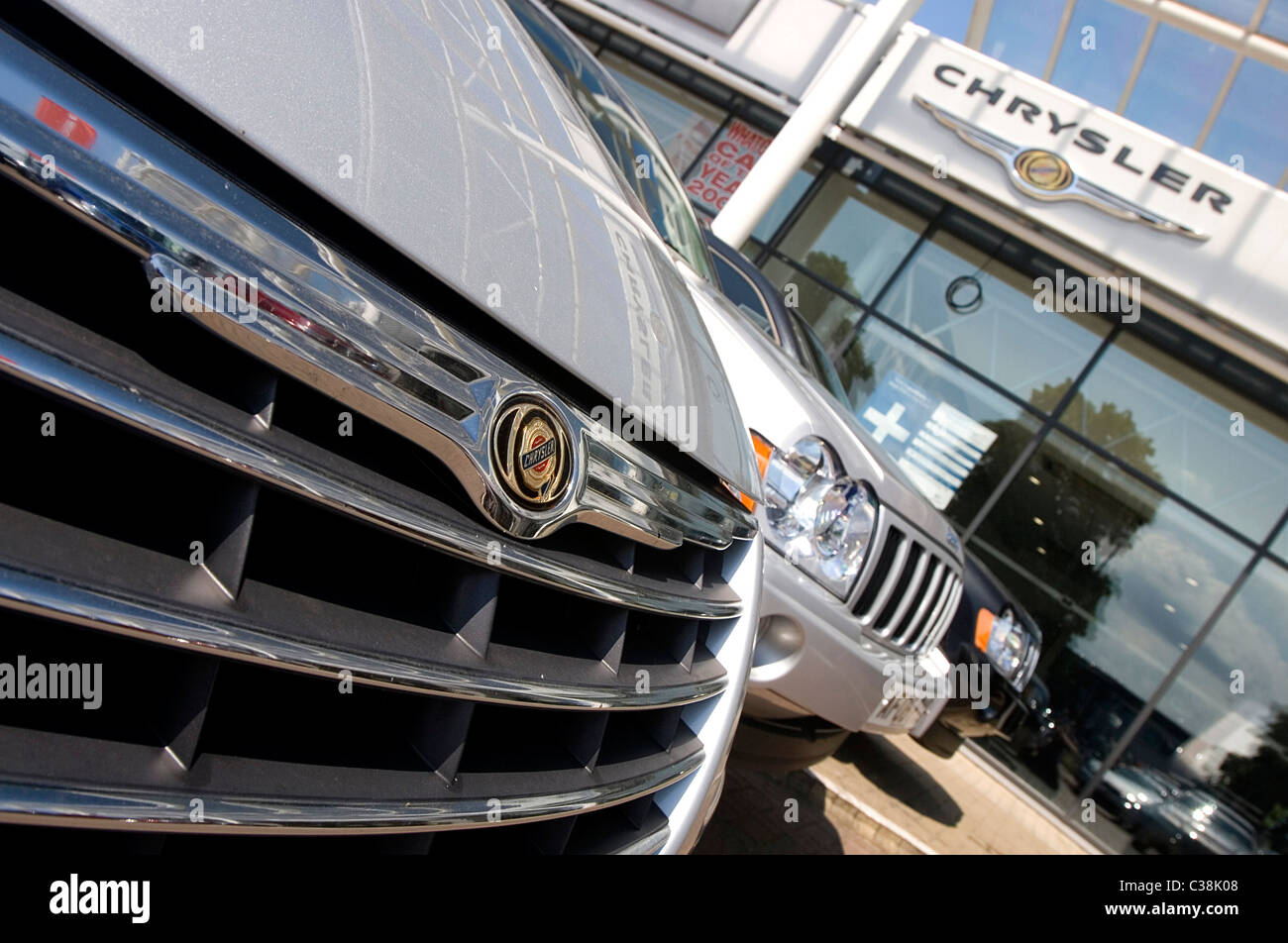 Chrysler cars for sale at a dealership. Stock Photo