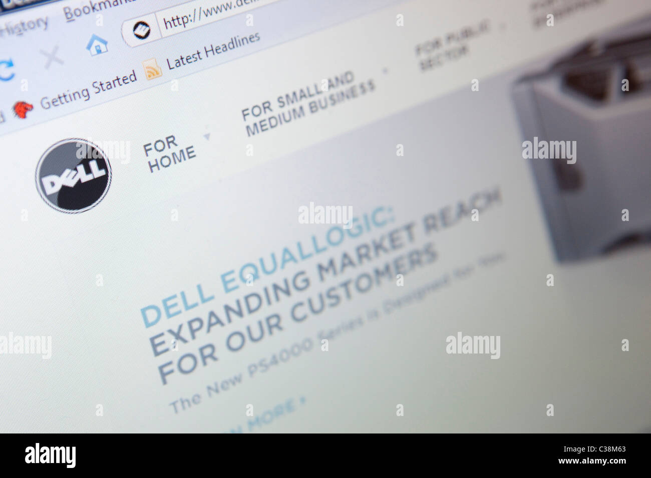 Illustrative image of the Dell website. Stock Photo