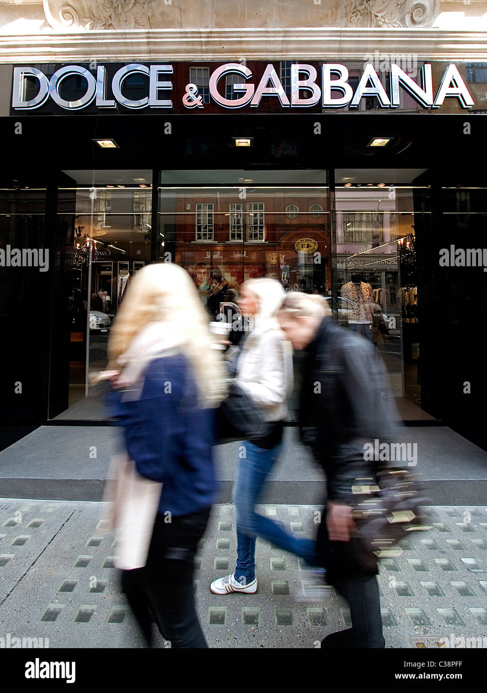 Exterior shot of Dolce & Gabana Store, Old Bond Street, London. Stock Photo