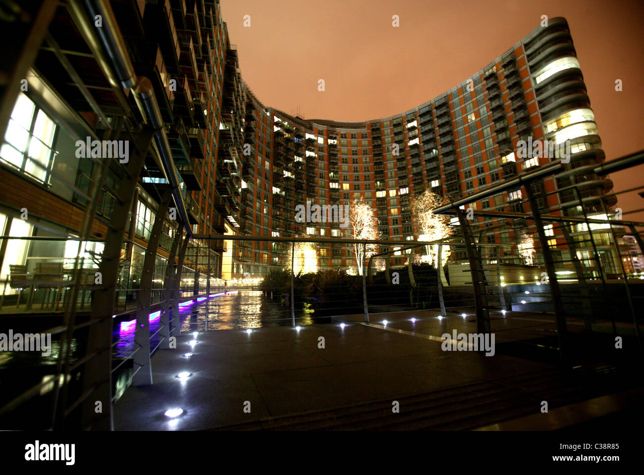 Canary Wharf at night, London Stock Photo - Alamy