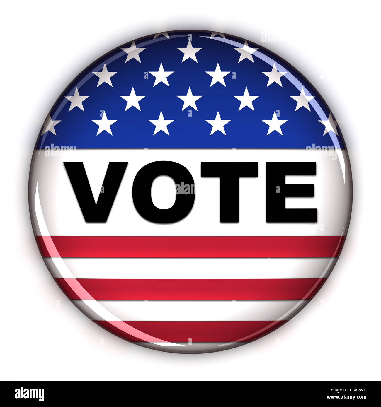 Patriotic vote button Stock Photo - Alamy