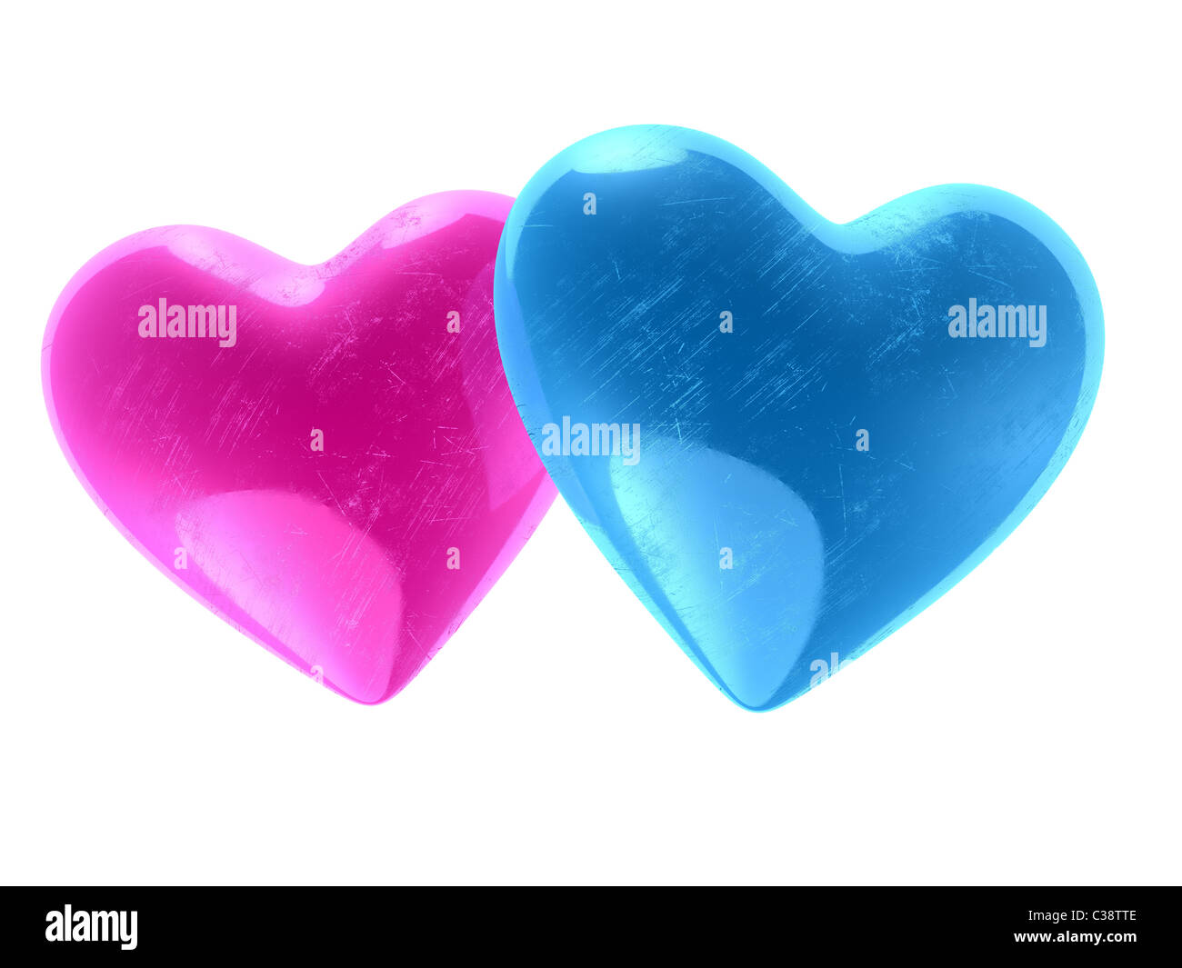 pink and blue heart Stock Photo Alamy