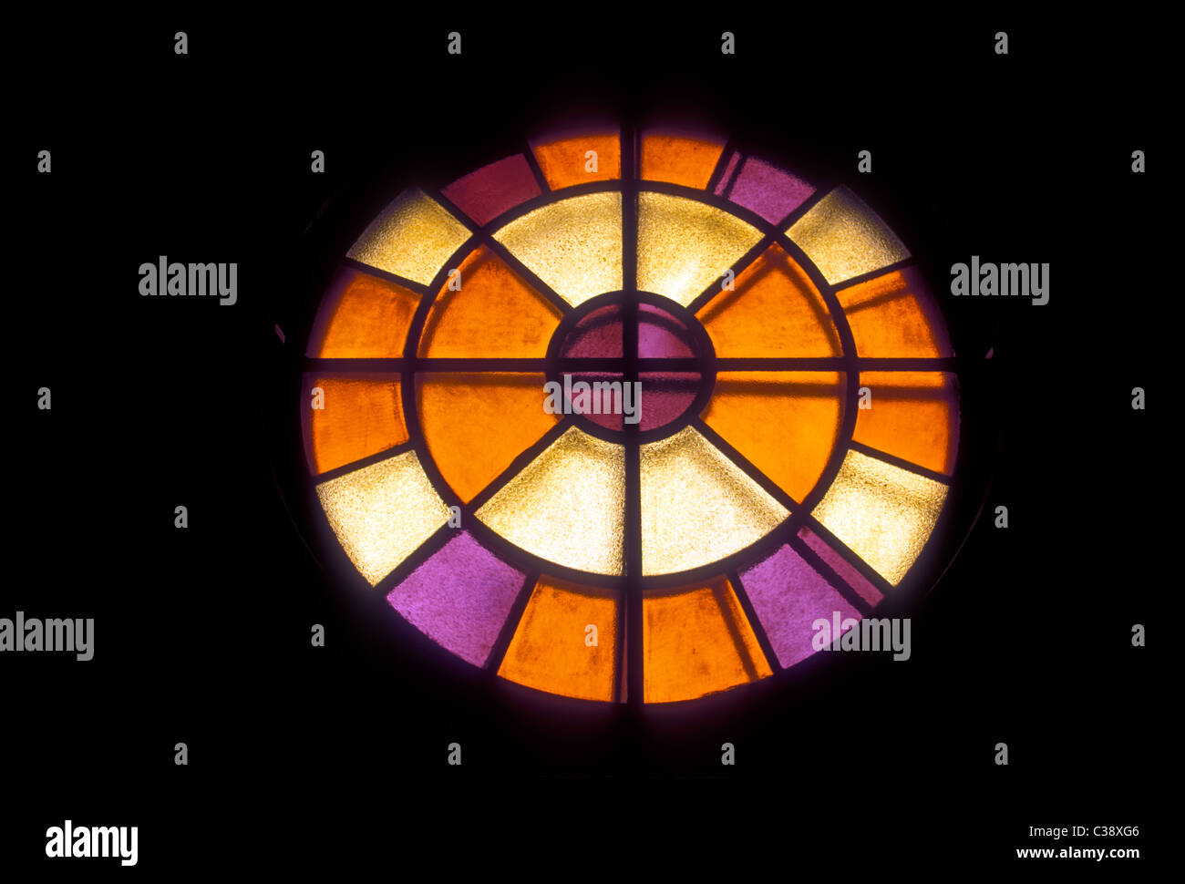 Stained glass window, Sainte Cecile Church, Petite Riviere de L'Ile