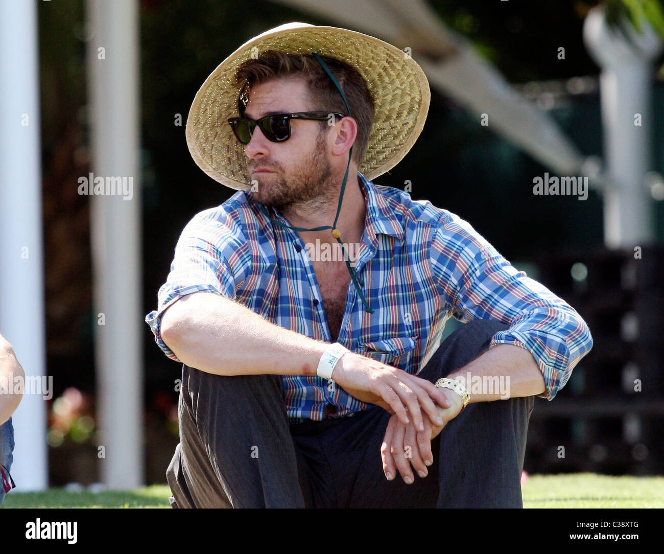 Scott Speedman protects himself from 