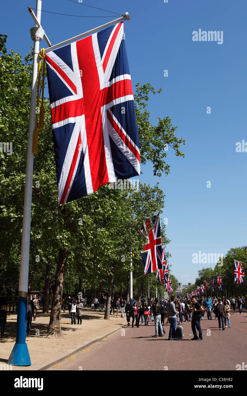 "Union Jack" flags, [The Mall], London, England, UK Stock Photo Alamy
