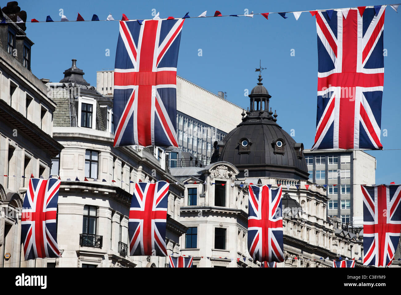 British "Union Jack" flags and bunting, [Regent Street], London