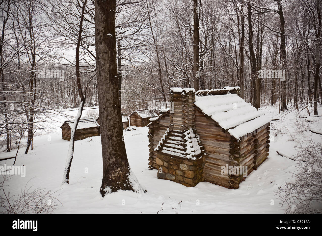 George Washington's Winter Encampment 1779-1780 at Morristown National Historical Park, Jockey Hollow, Morristown, NJ Stock Photo