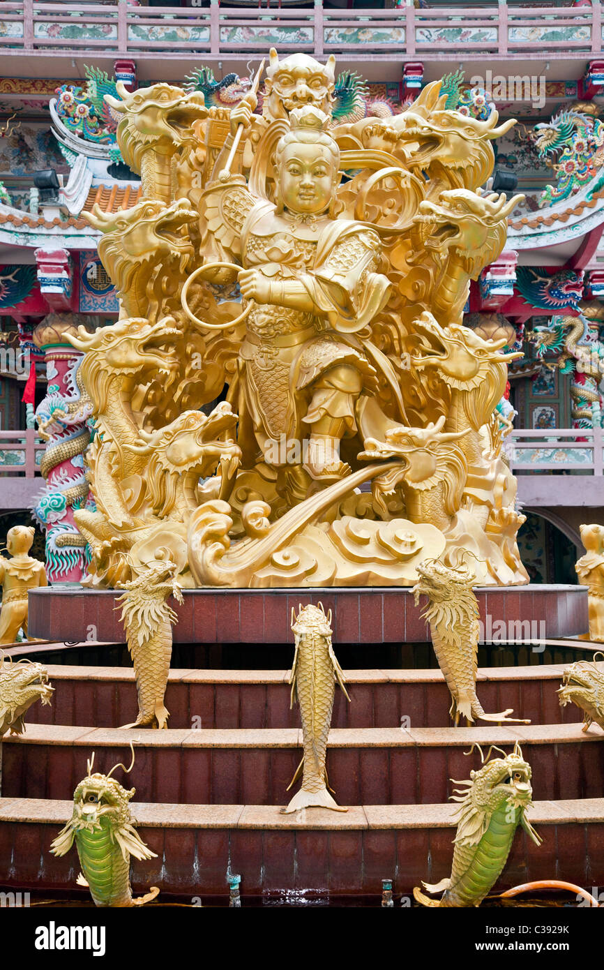 Golden Buddha at Thailand; Chinese Shrine Temple near Bangkok in Chonburi;Thailand;Orient;Asia Stock Photo