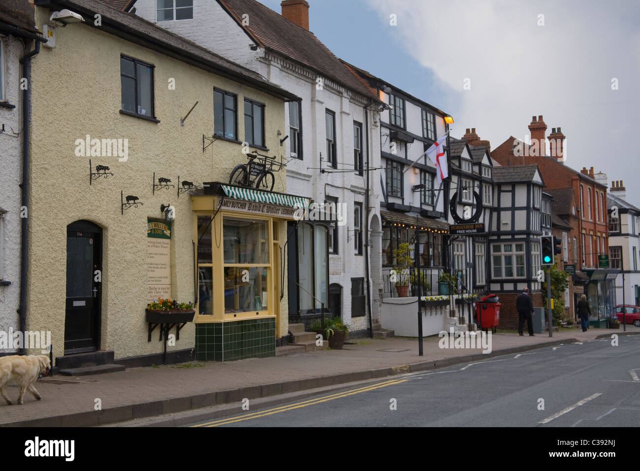 Ledbury Herefordshire England UK View along the main street in this