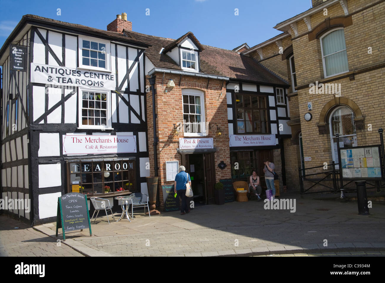 Leominster Herefordshire England UK Antique centre and tea shop in Corn