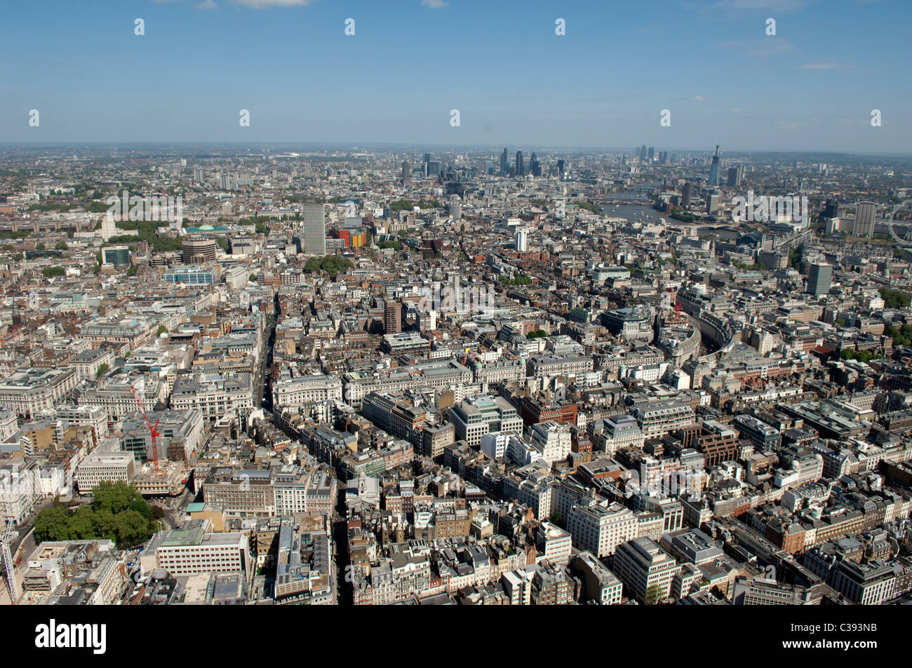 Londons West End from the air Stock Photo - Alamy