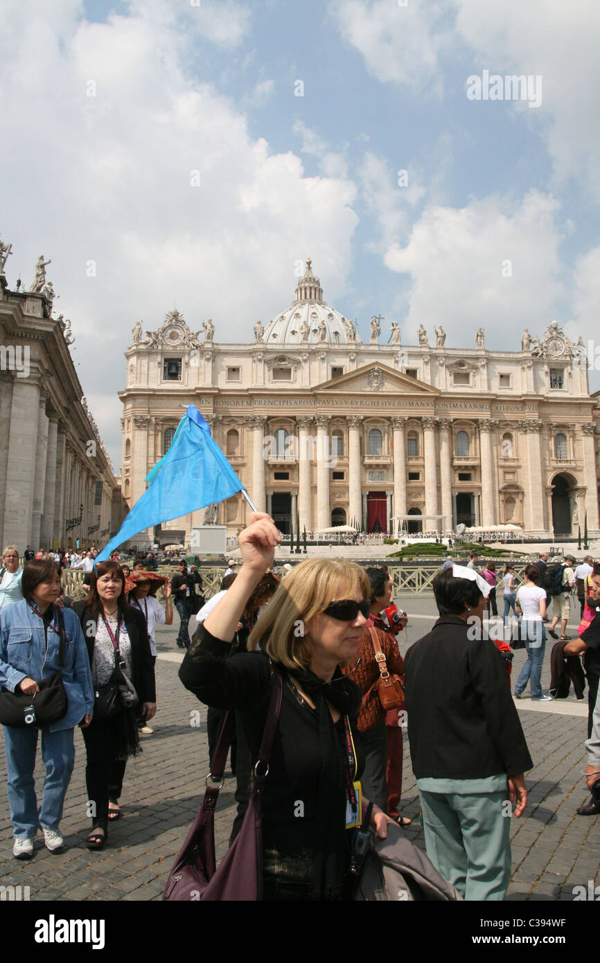 people in saint peter's square before the beatification of pope john ...
