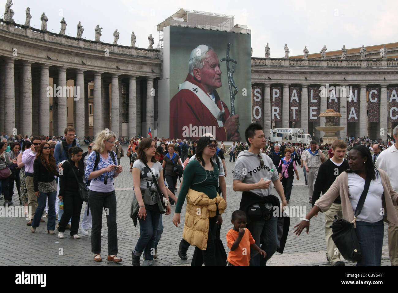 people in saint peter's square before the beatification of pope john ...
