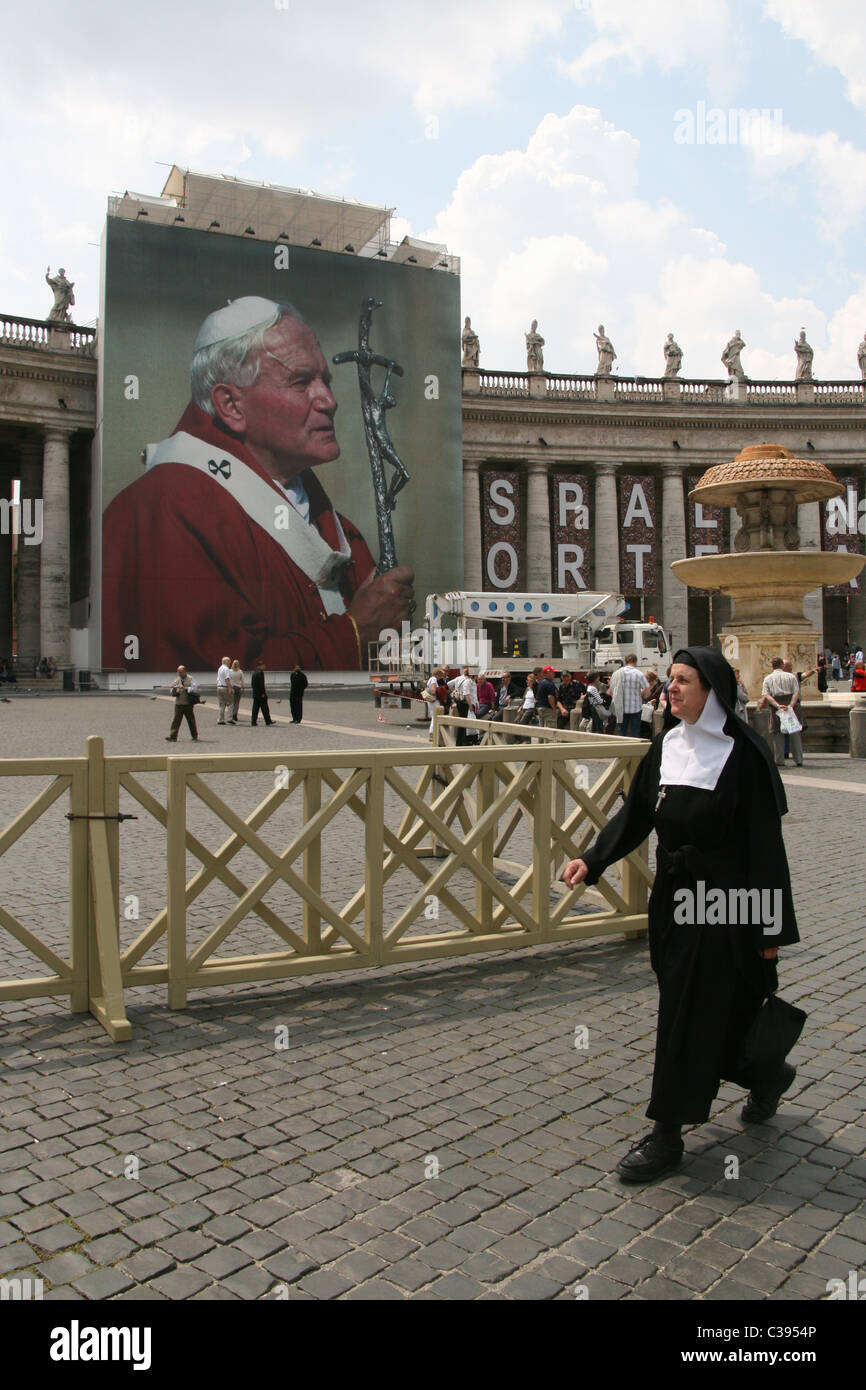 people in saint peter's square before the beatification of pope john ...