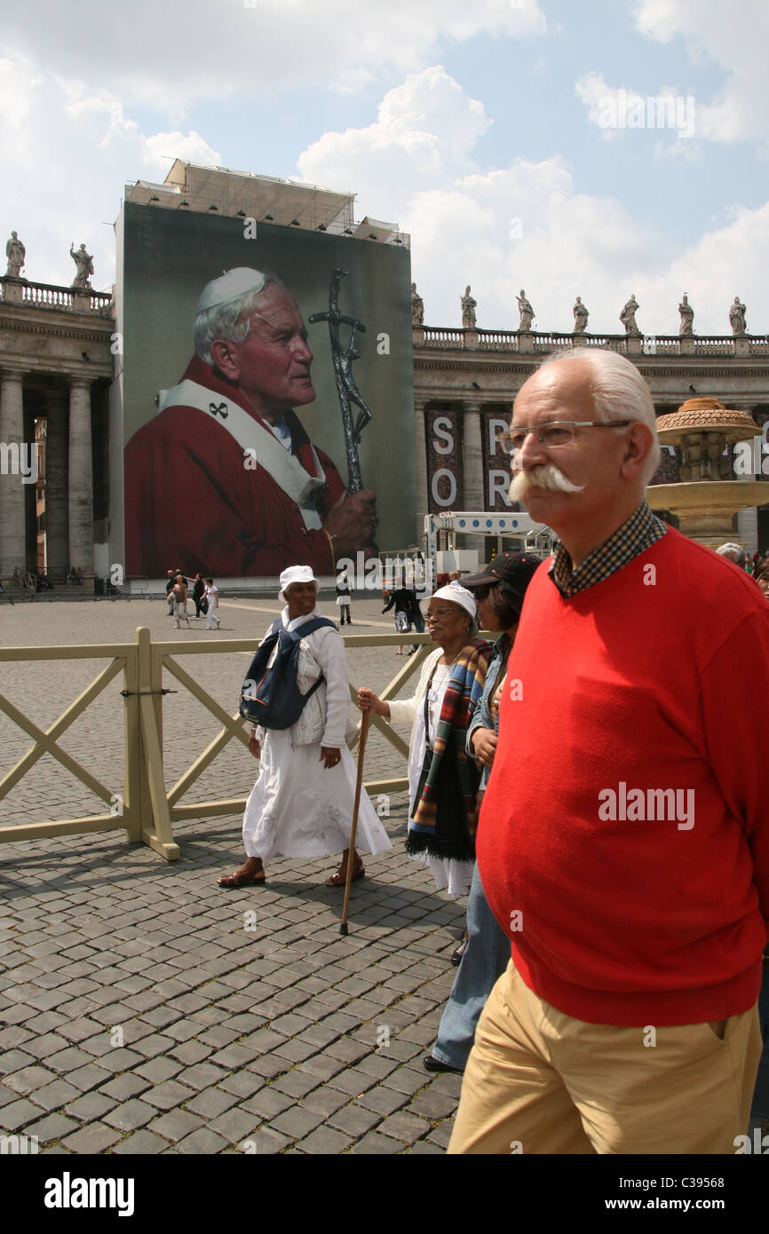 people in saint peter's square before the beatification of pope john ...