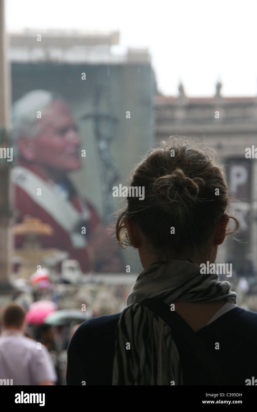 people in saint peter's square before the beatification of pope john ...