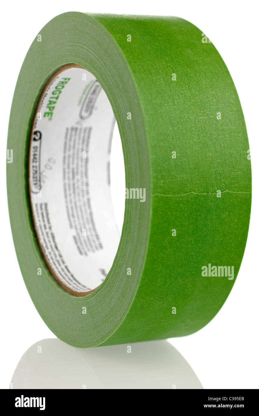 Green roll of Frogtape painters masking tape Stock Photo Alamy