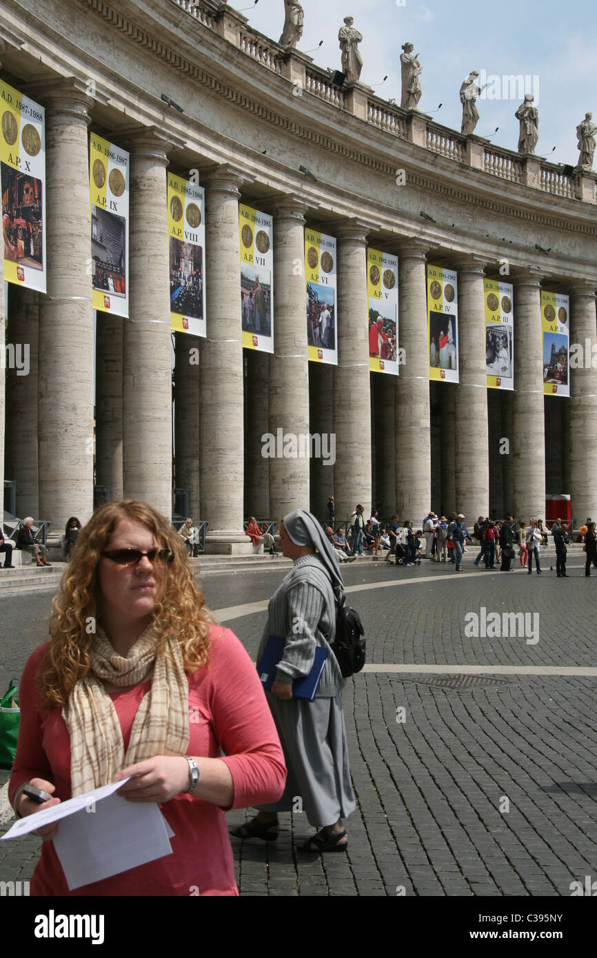 people in saint peter's square before the beatification of pope john ...