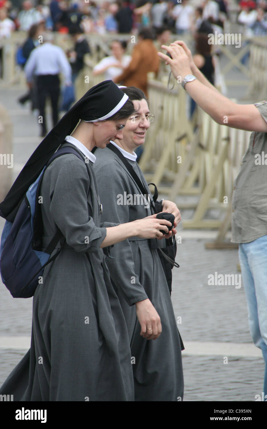 people in saint peter's square before the beatification of pope john ...