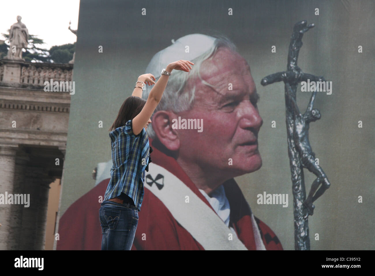 people in saint peter's square before the beatification of pope john ...