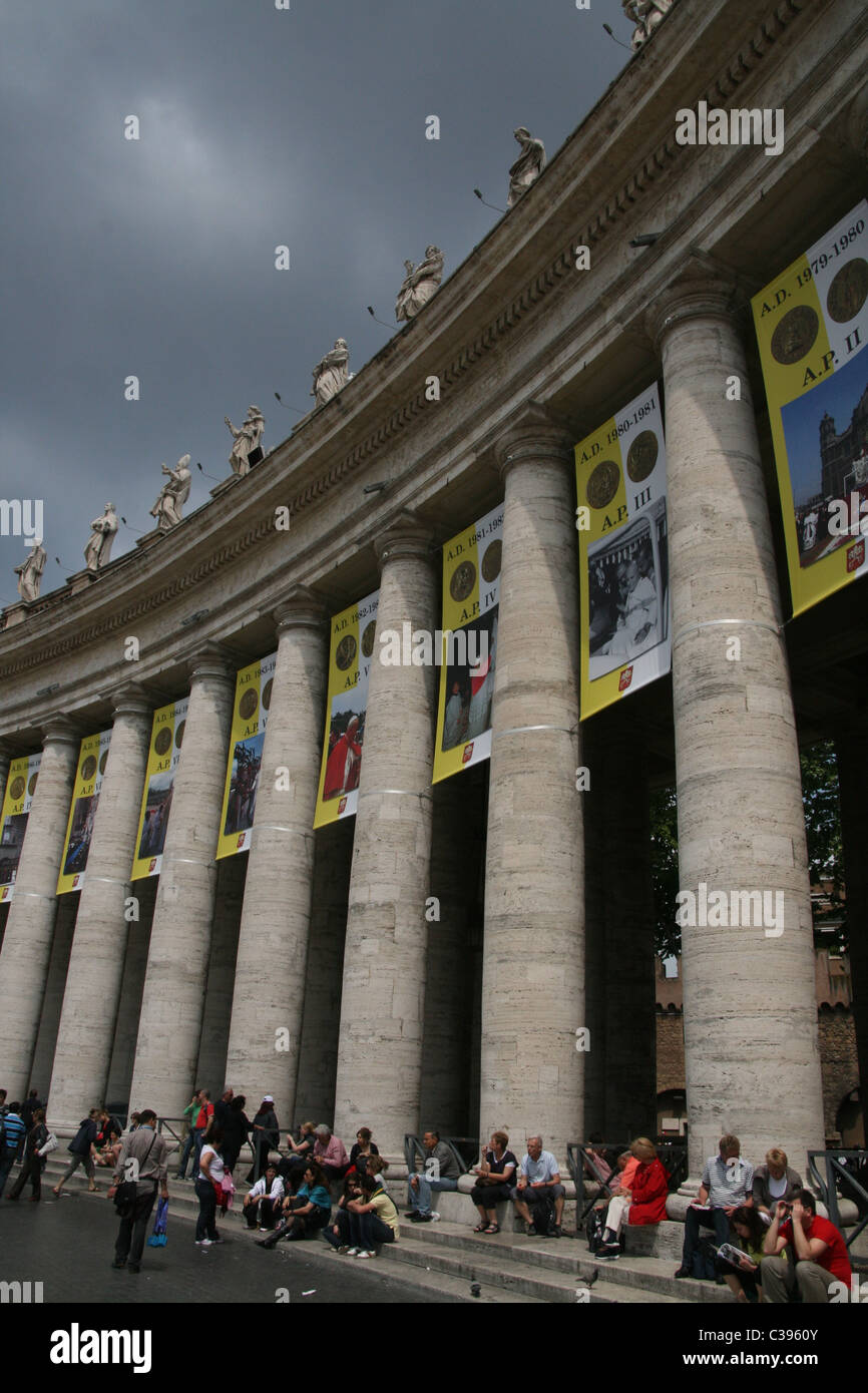people in saint peter's square before the beatification of pope john ...