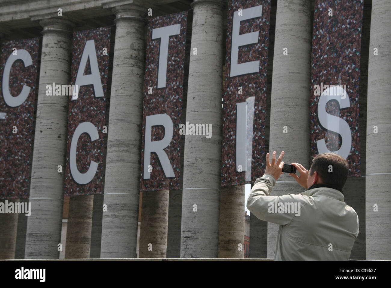 people in saint peter's square before the beatification of pope john ...