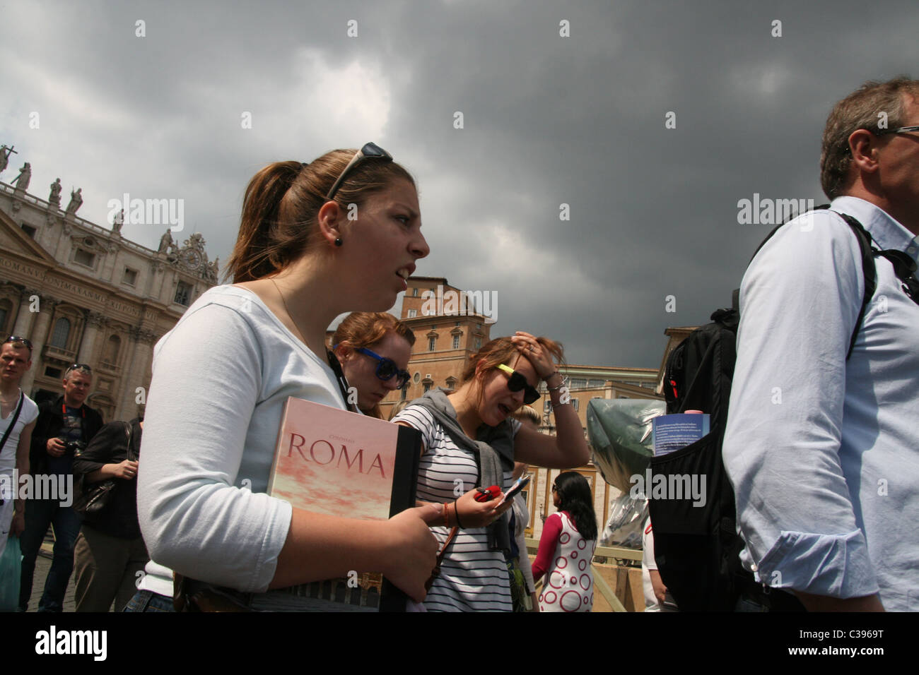 people in saint peter's square before the beatification of pope john ...