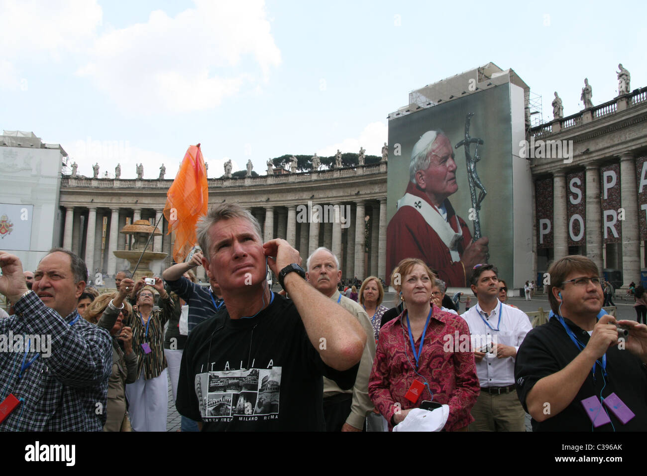 people in saint peter's square before the beatification of pope john ...