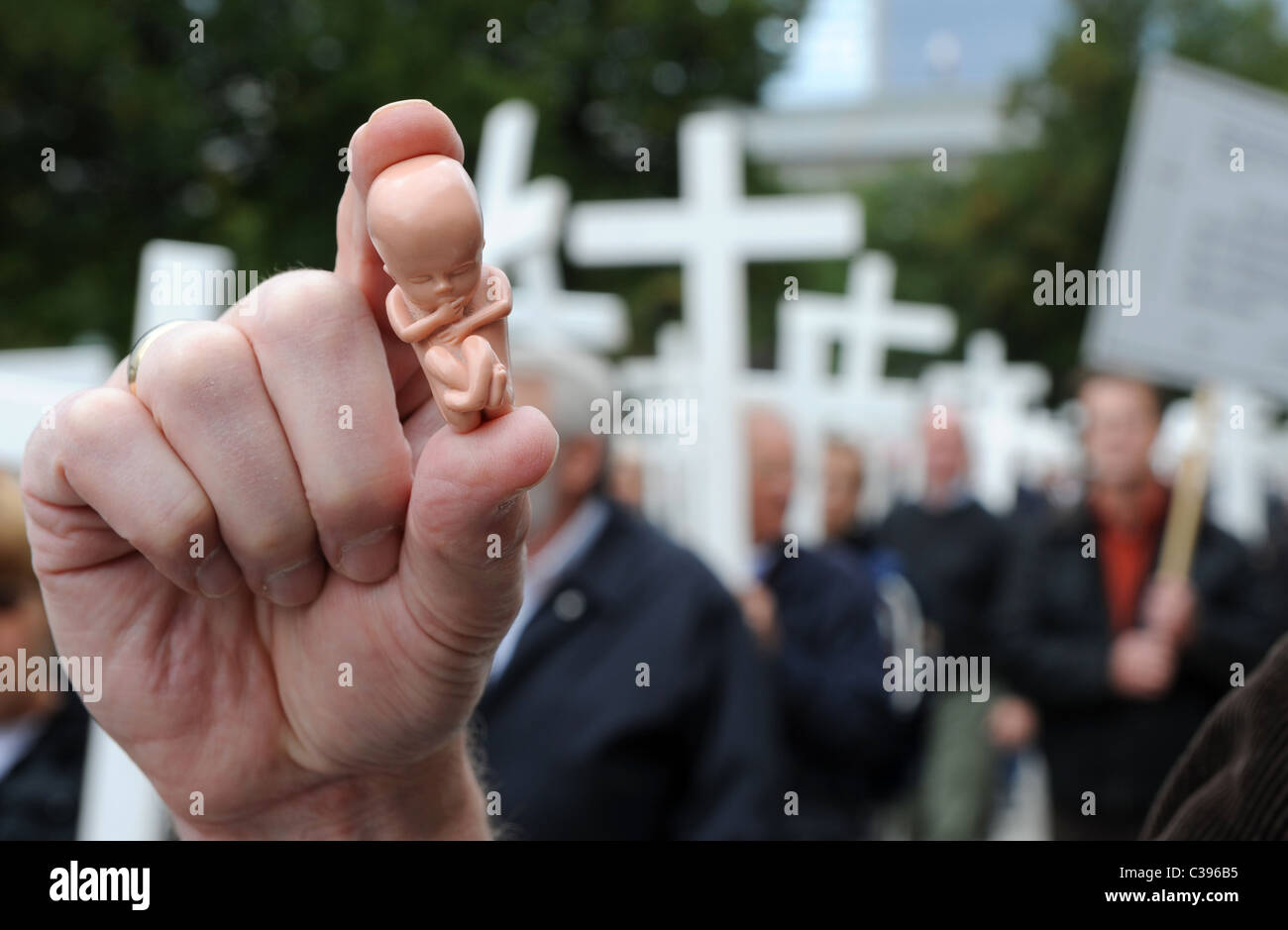 Anti-abortion protest in a silent march, Berlin, Germany Stock Photo