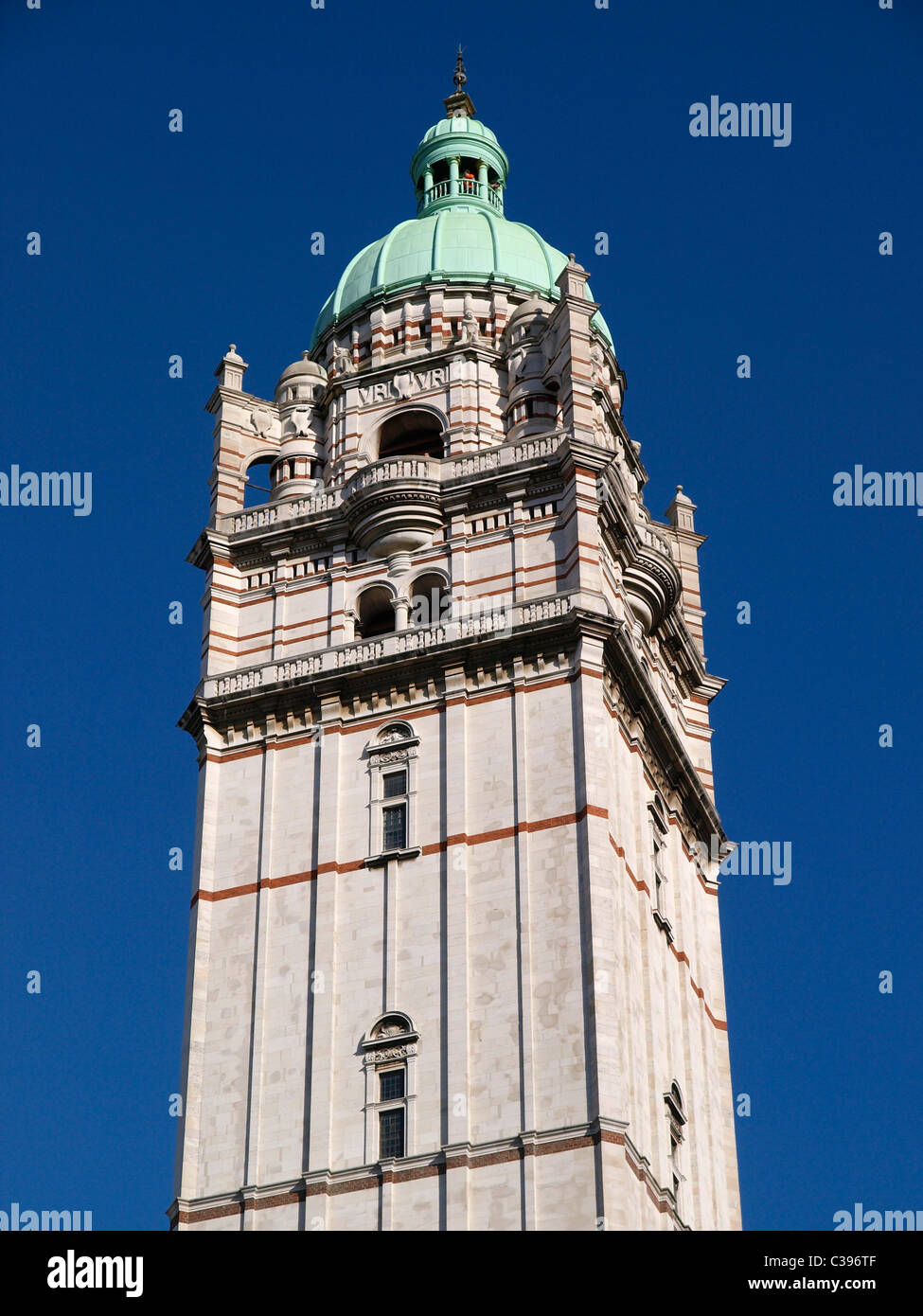 The Queen's Tower Imperial College, once known as the Collcutt Tower, after the Victorian architect Thomas Edward Collcutt. Stock Photo