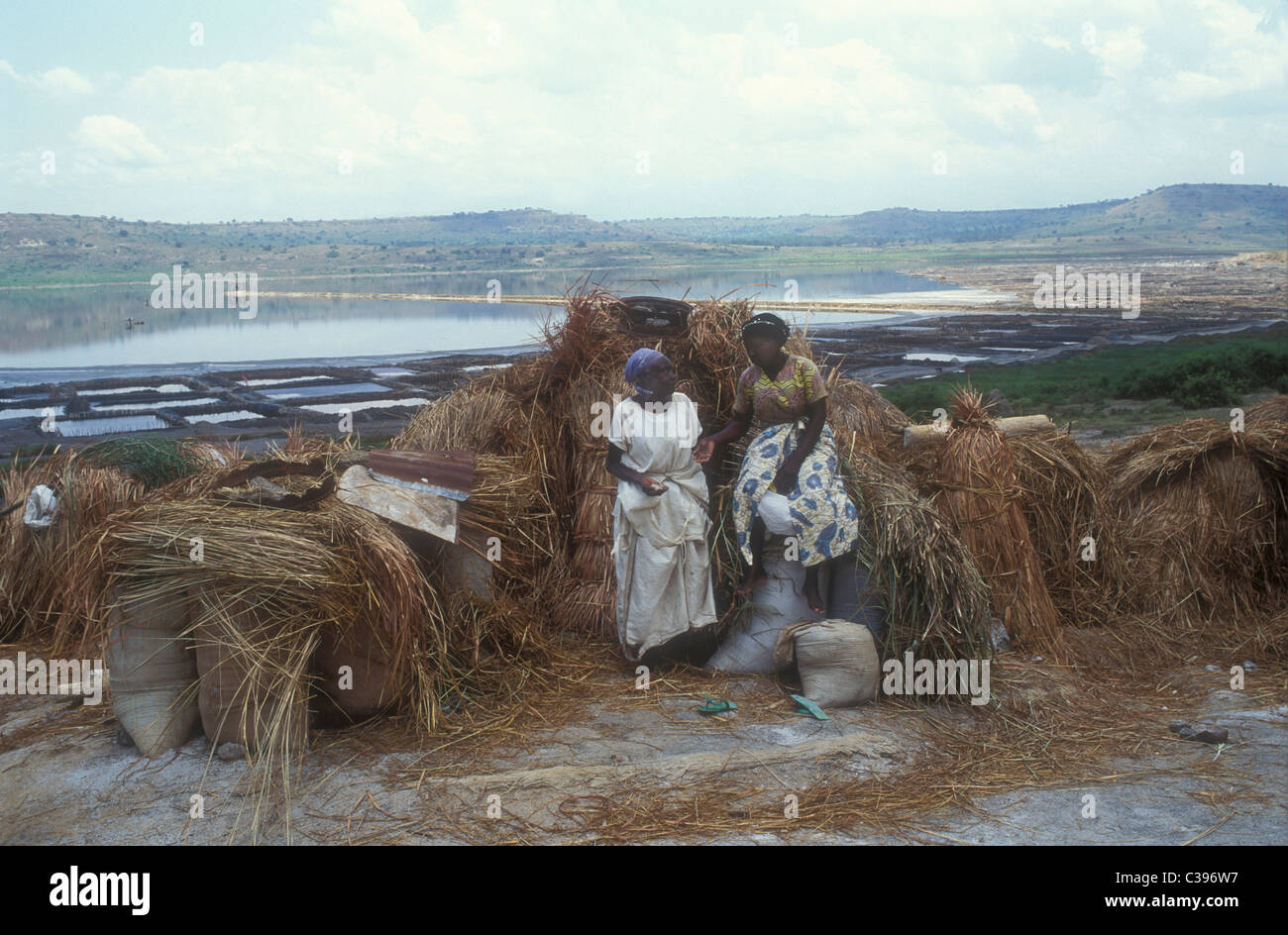 Uganda. Salt sacks for selling Stock Photo Alamy