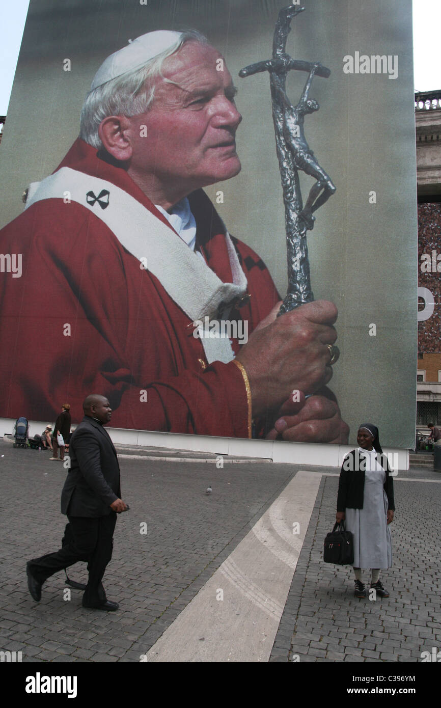 people in saint peter's square before the beatification of pope john ...