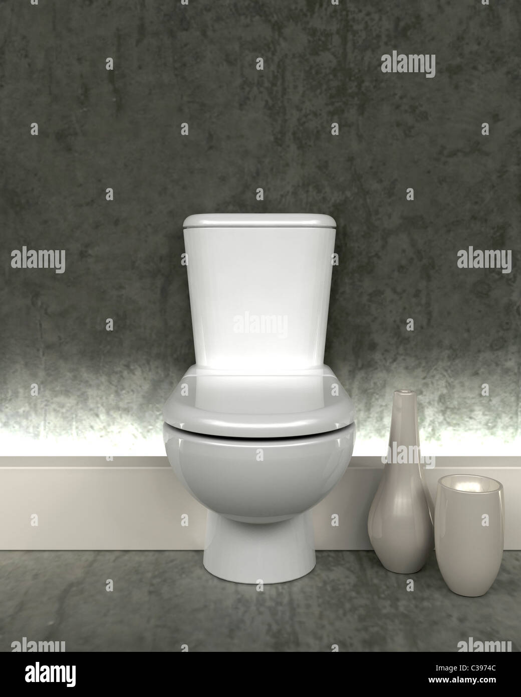 3d render of a contemporary toilet Stock Photo