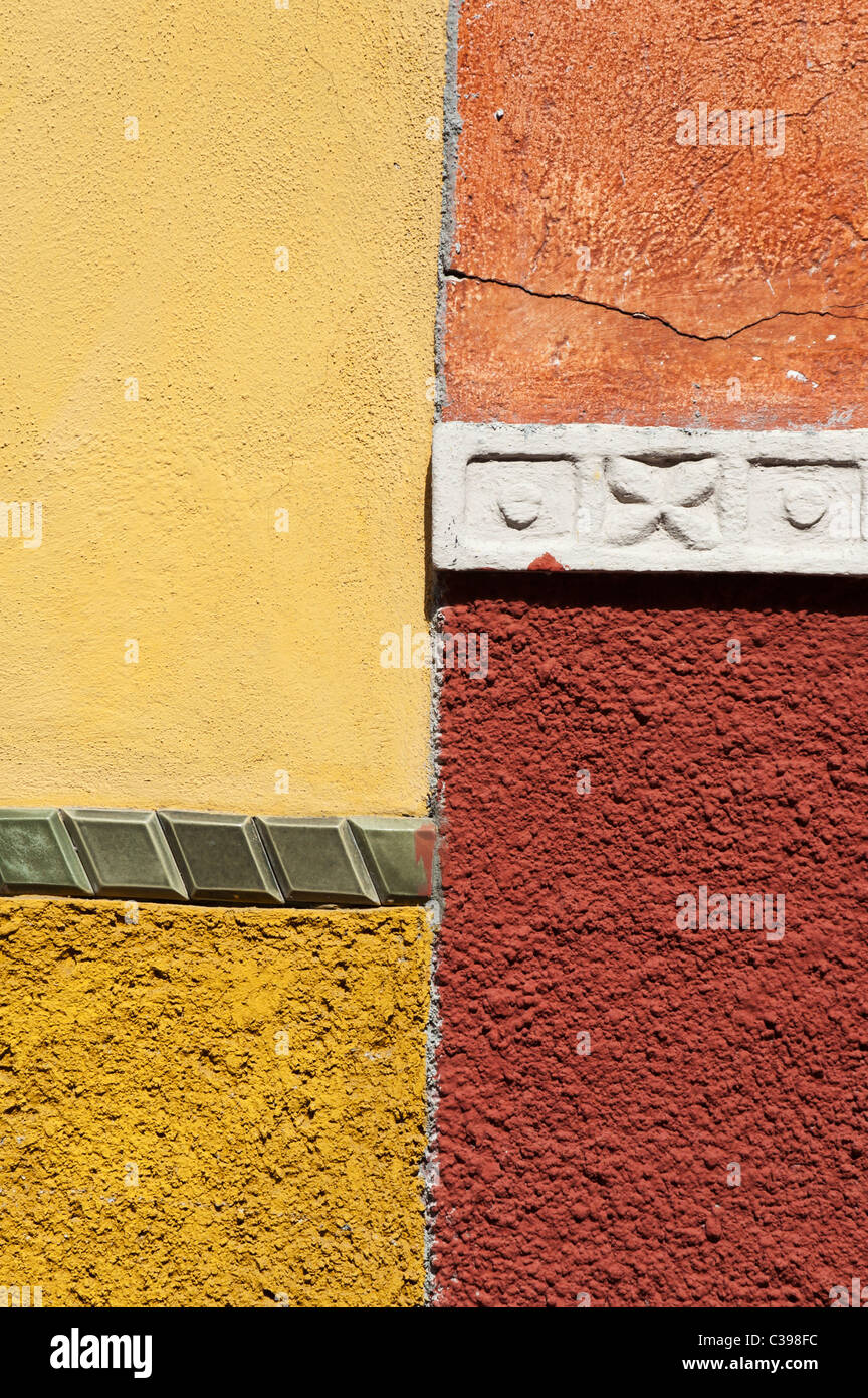 Elk187-4639v Mexico, Estado de Guanajuato, San Miguel de Allende, colorful houses, detail Stock Photo