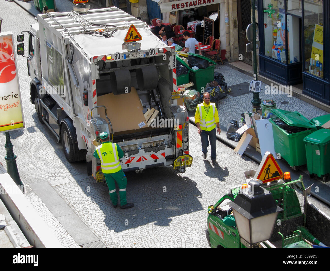 Waste disposal garbage collection man hires stock photography and