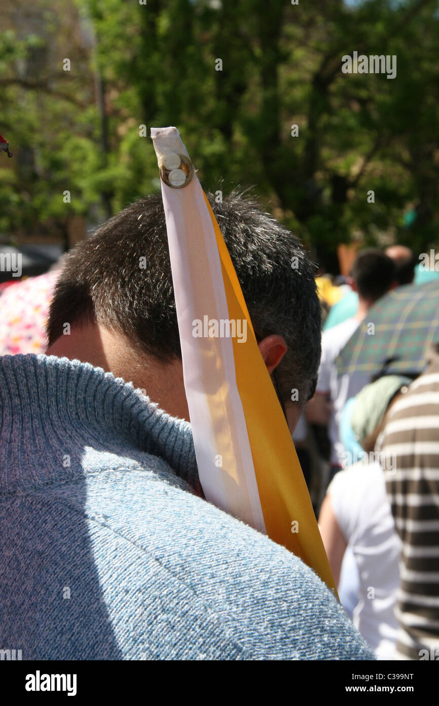 people celebrating the beatification of pope john paul the second ...