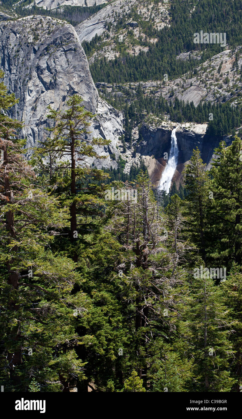 Nevada Fall as seem from Sentinel Dome in Yosemite National Park, California, USA Stock Photo
