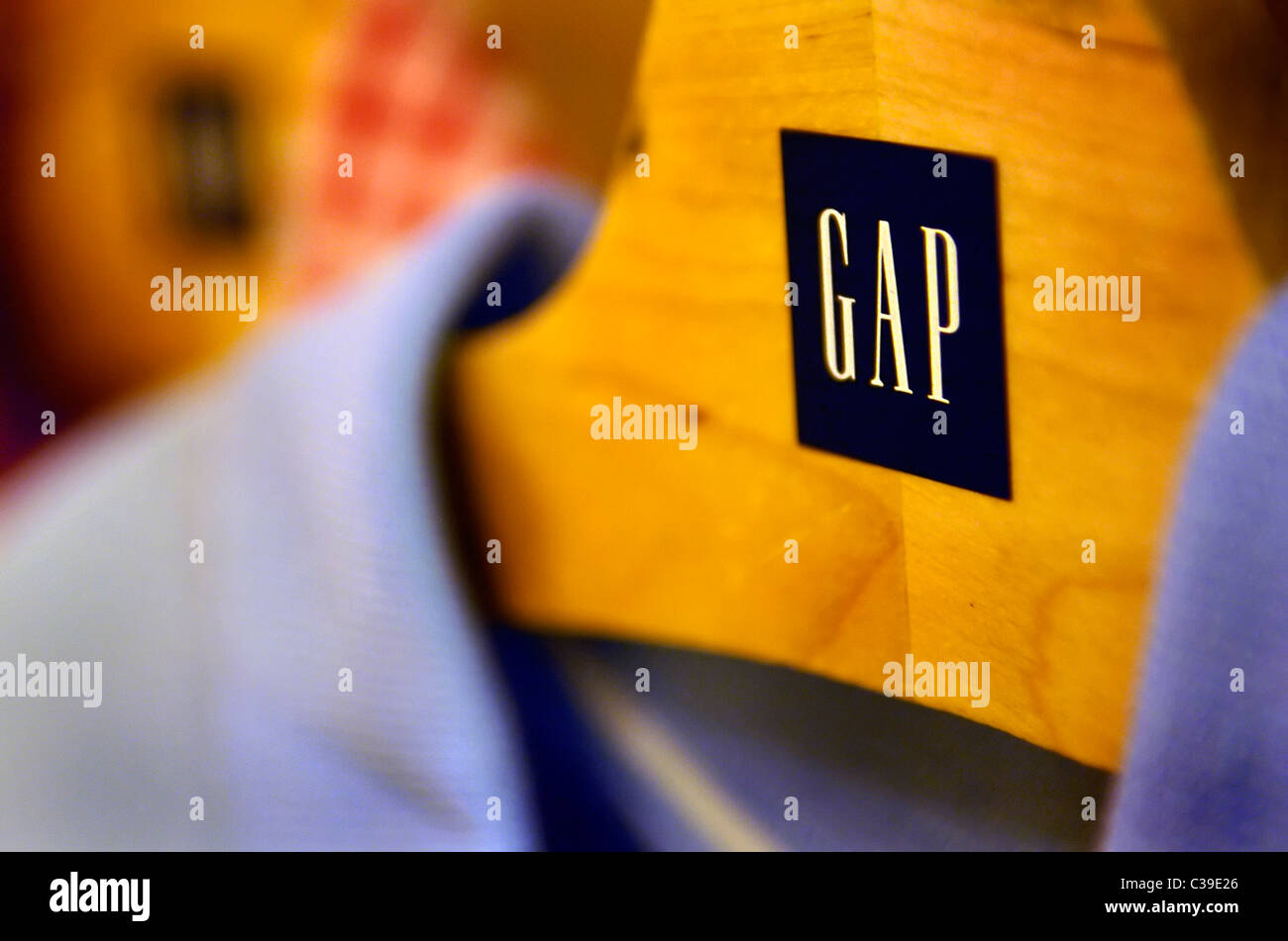 Branded GAP clothes in the Gap store on Oxford Street Stock Photo