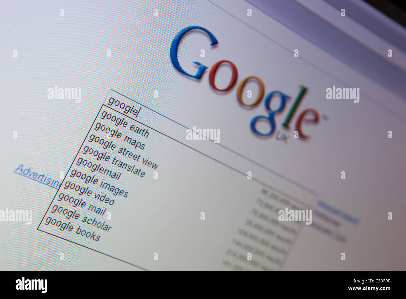 Illustrative image of the Google search engine website Stock Photo - Alamy