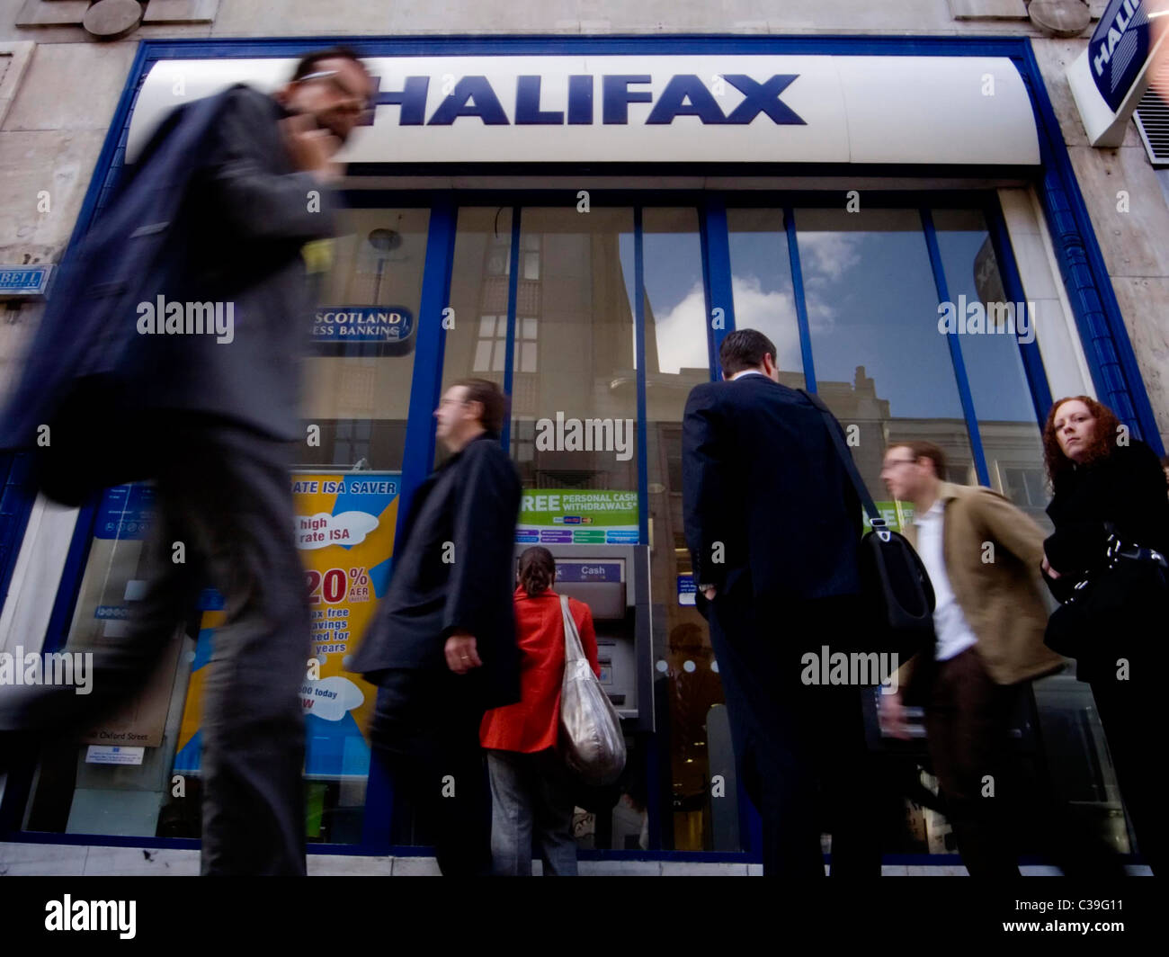 Exterior of a Halfiax branch in London. Stock Photo