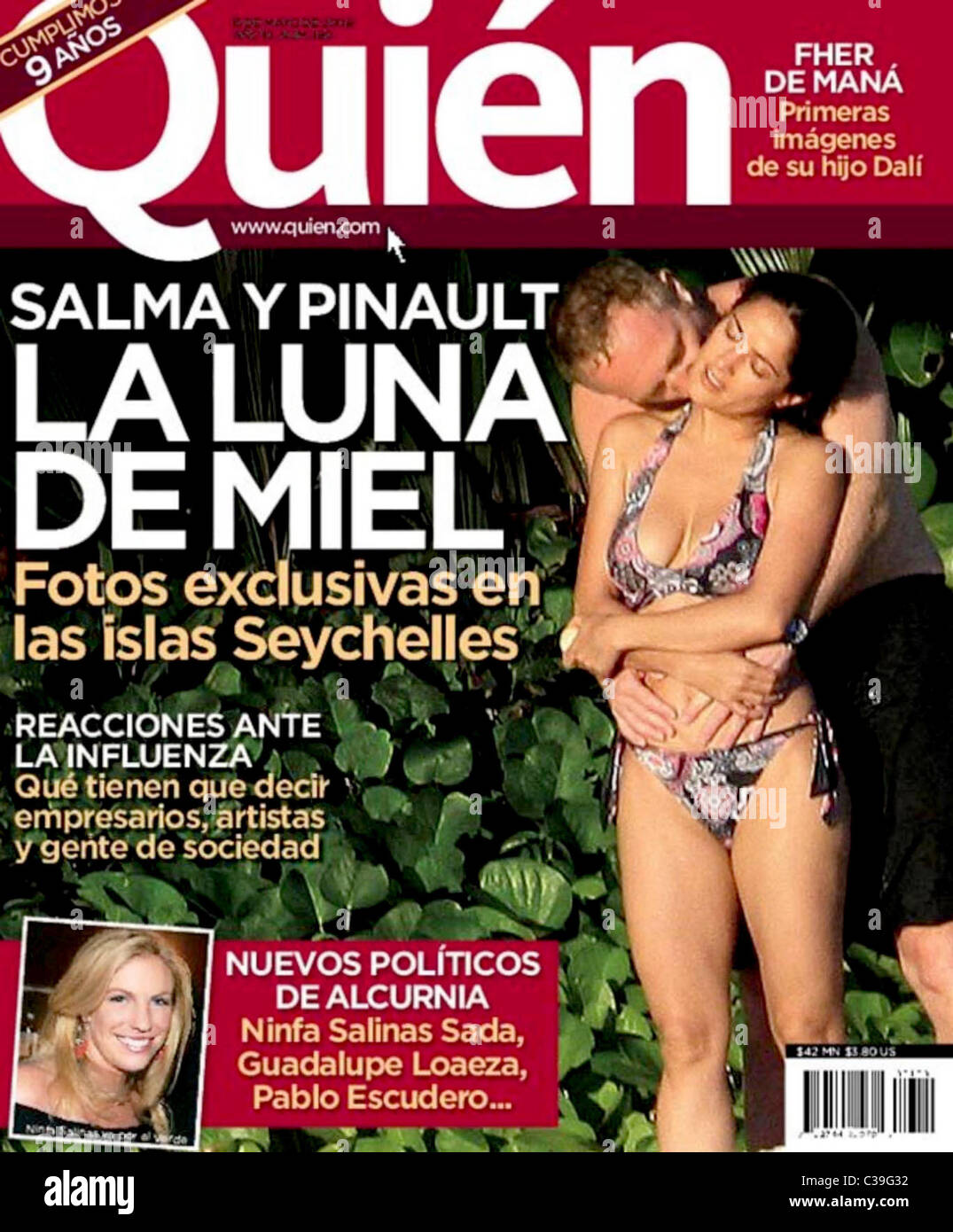 Salma Hayek and her new husband Franois-Henri Pinault share a kiss on the cover of 'Quien' magazine Seychelles Islands - 2009 Stock Photo - Alamy Salma Hayek and her new husband Franois-Henri Pinault share a kiss on the cover of 'Quien' magazine Seychelles Islands - 2009 Stock Photo - Alamy