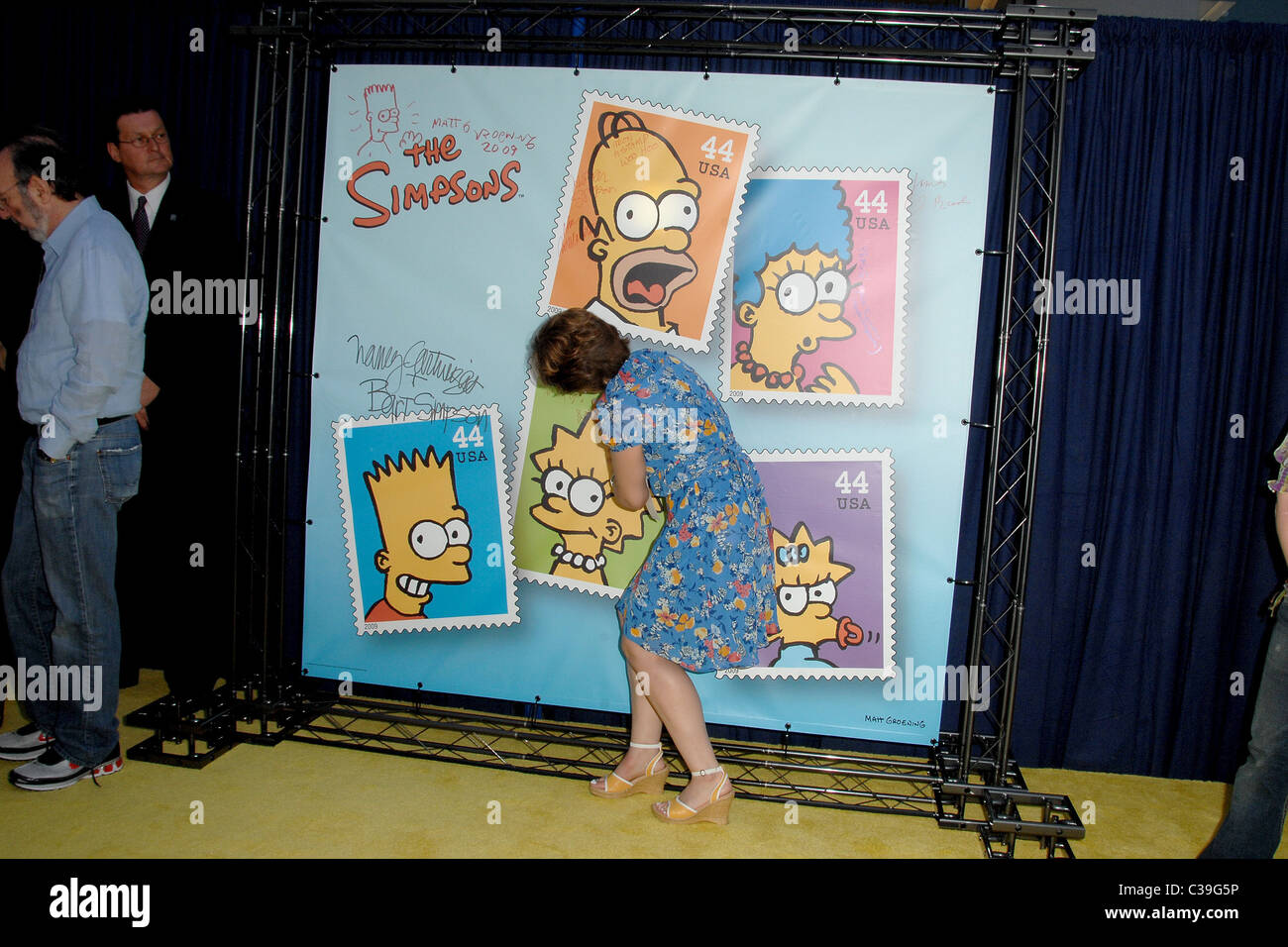 Yeardley Smith voice of Lisa Simpson Stamps of Simpsons characters are unveiled at the Fox Studios during a dedication ceremony Stock Photo