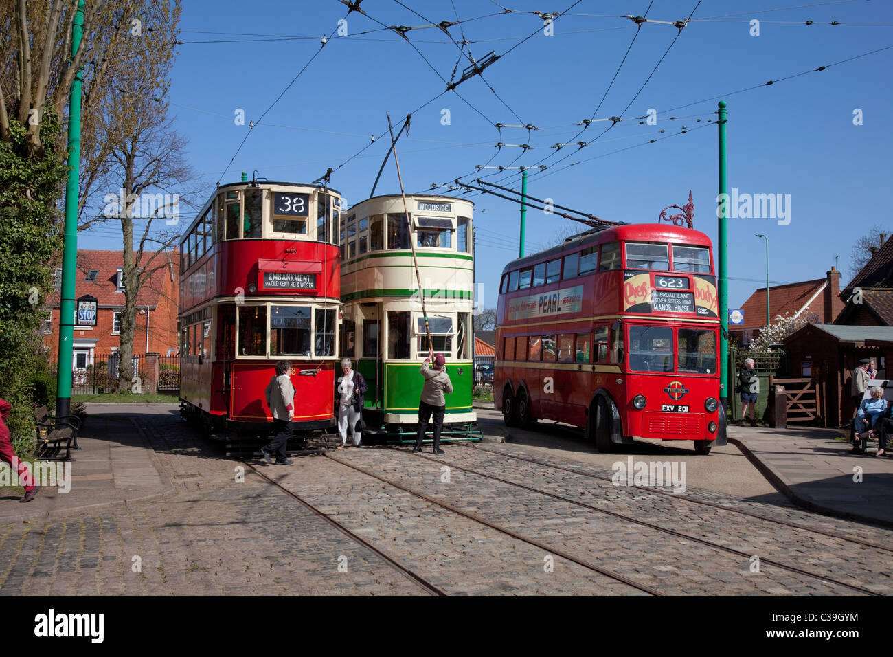 Trams and Trolley Bus Stock Photo Alamy