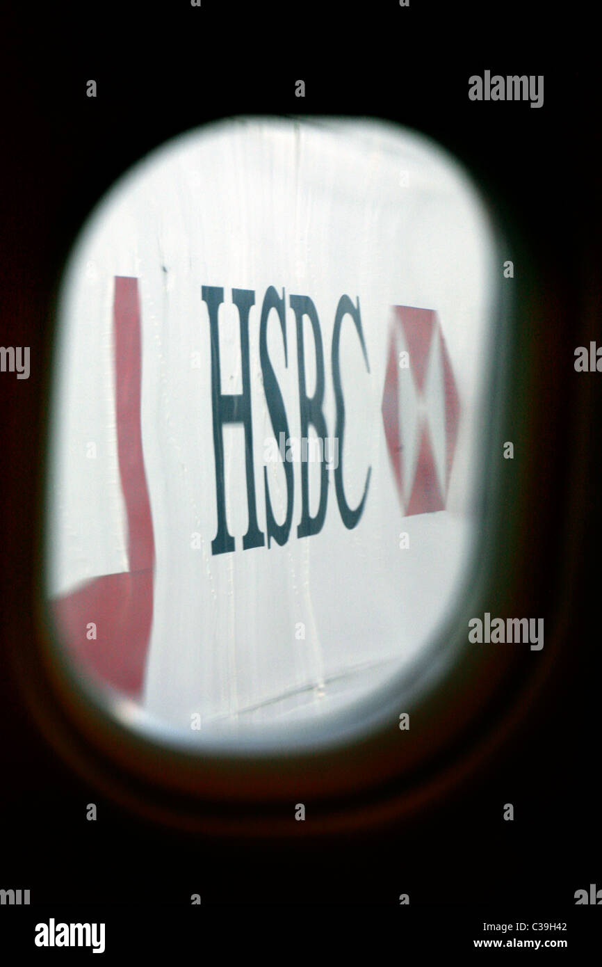 Hsbc Branding On An Airport Gangway As Seen From A Passanger's 