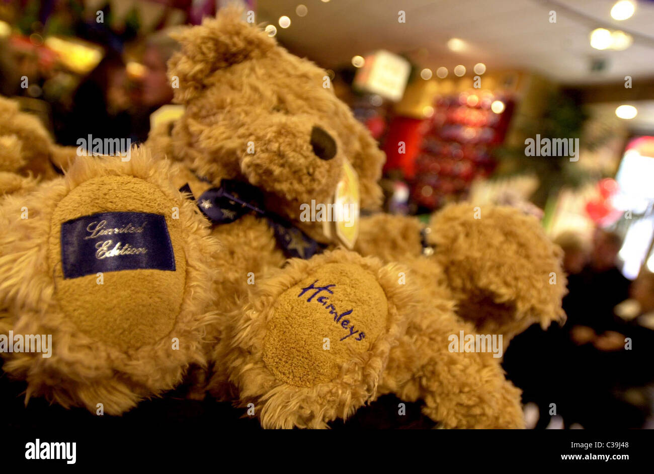 Soft toys on display at the Hamleys store in Central London Stock Photo