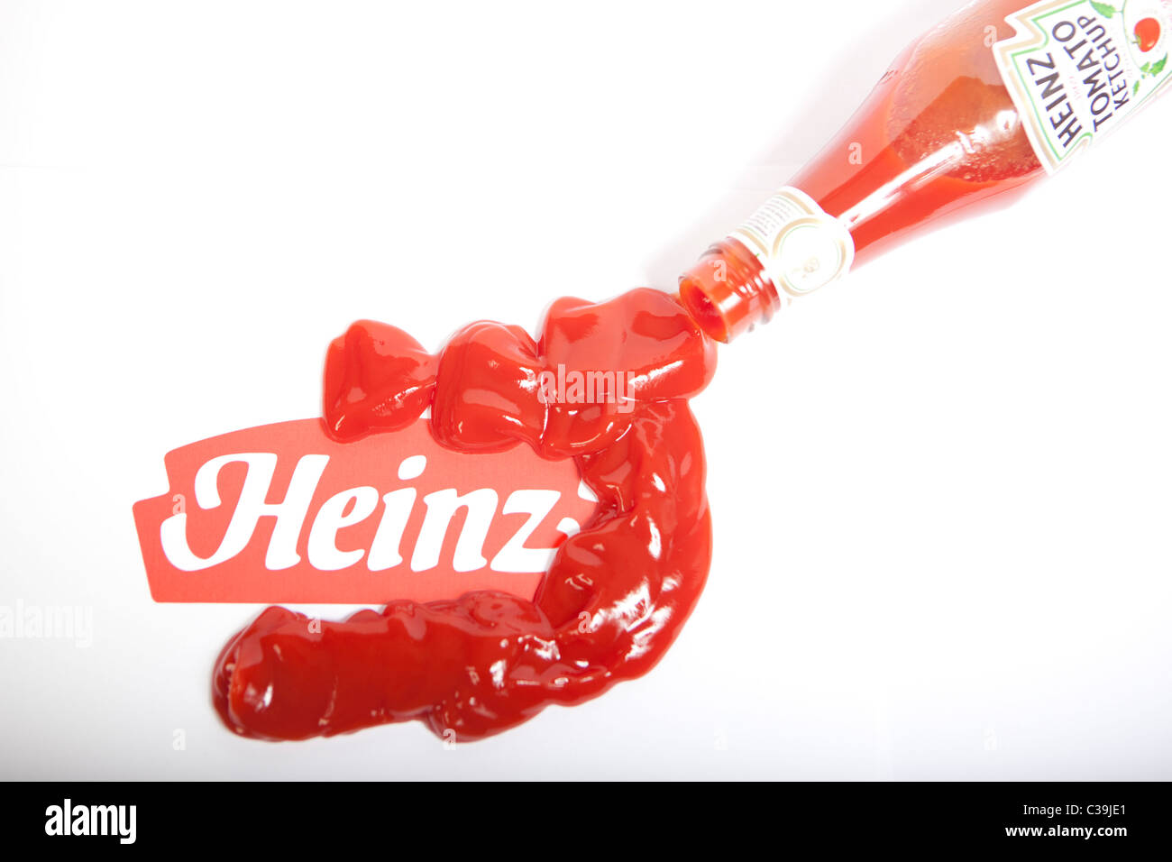 Illustrative image of the Heinz logo and their Tomato Ketchup. Stock Photo
