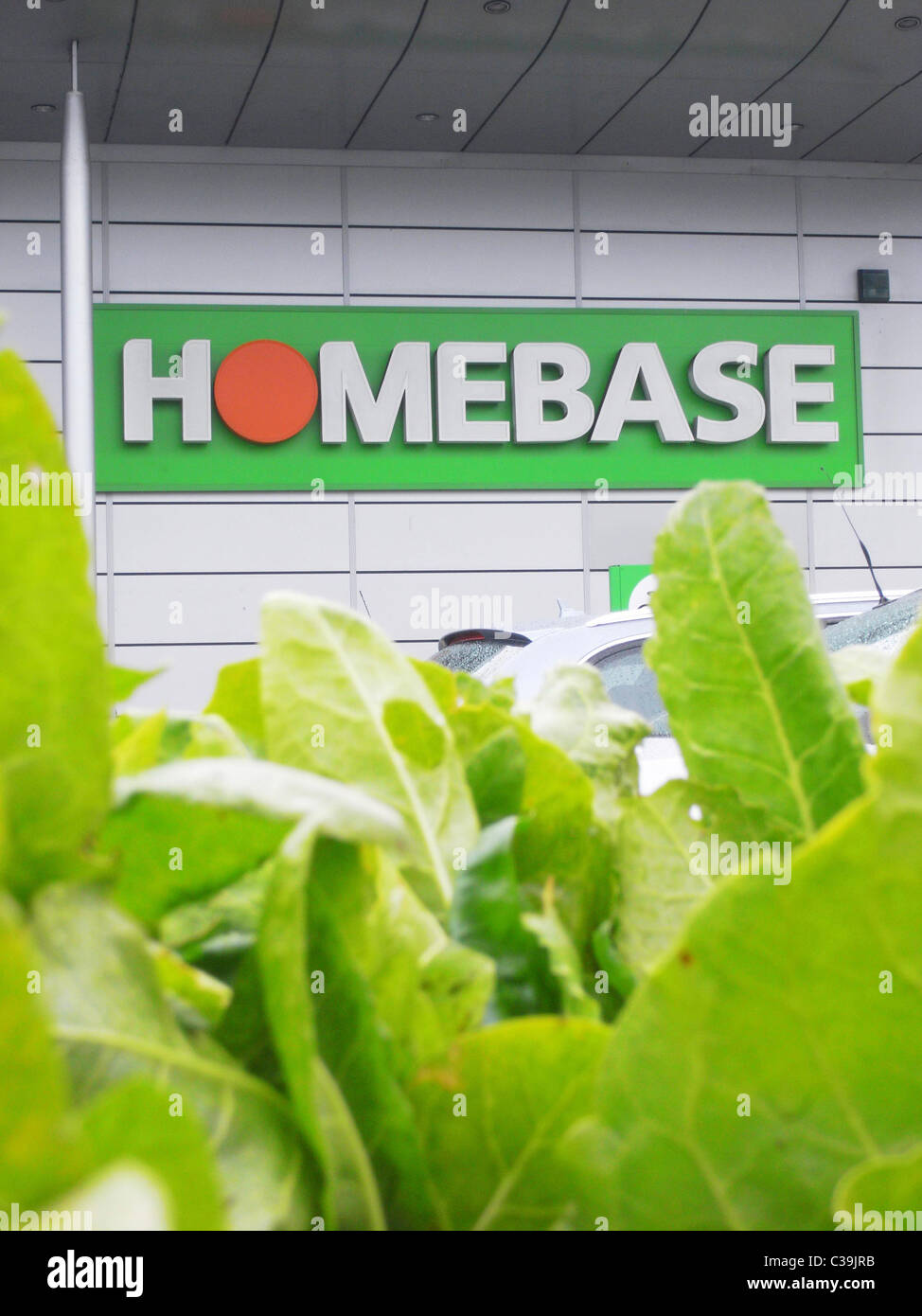 Exterior of a Homebase store; part of the Home Retail Group Stock Photo