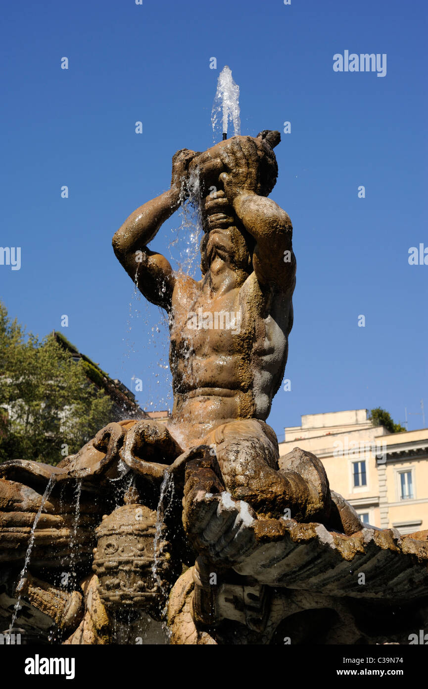 Italy, Rome, Piazza Barberini, Triton fountain Stock Photo