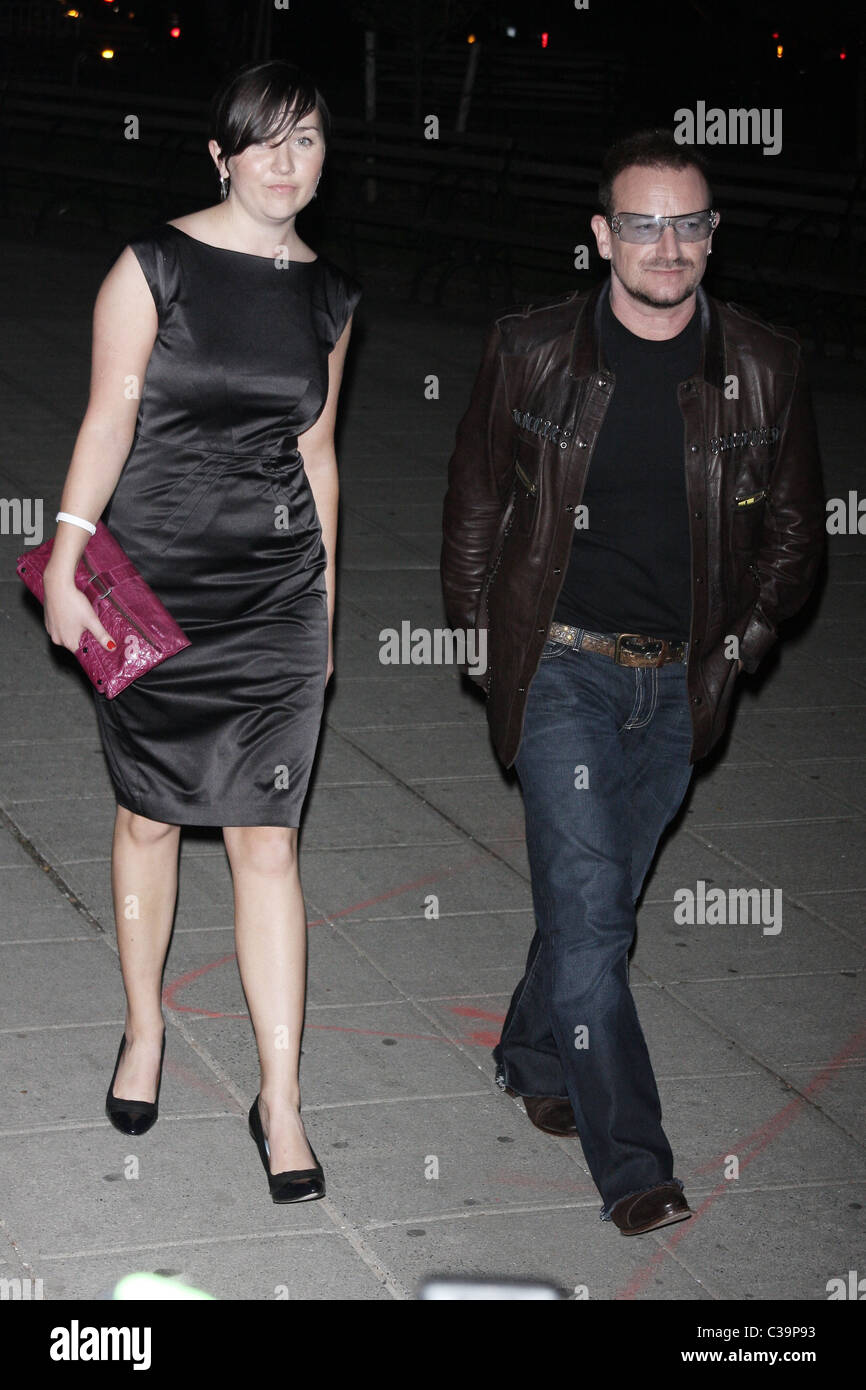 Bono and his wife Ali Hewson Vanity Fair party for the 2009 Tribeca Film Festival at the State Supreme Courthouse - arrivals Stock Photo